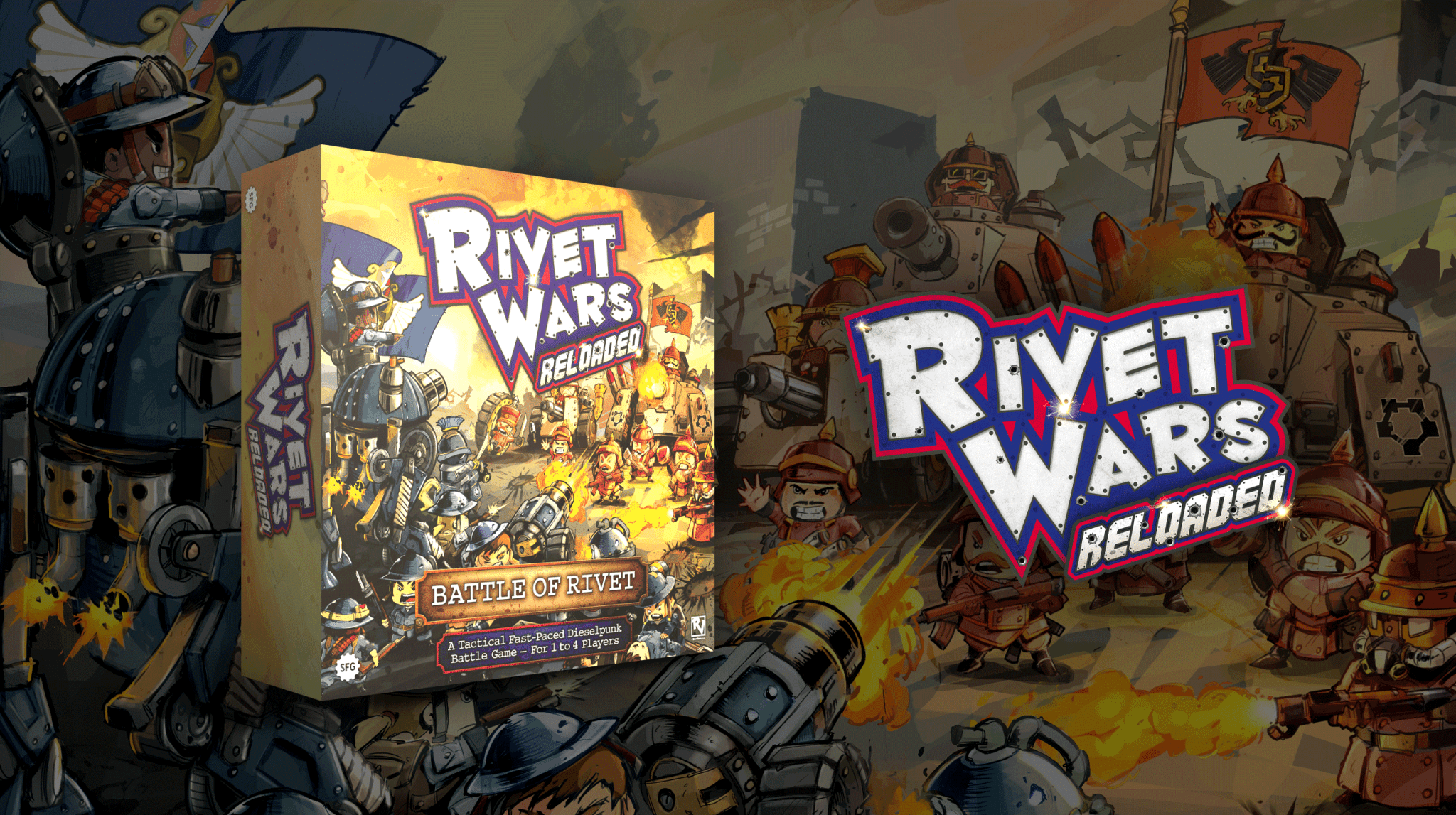 セット★ Rivet Wars Rivet Wars - Blitzkrieg Box Kickstarter LOOSE NO POSTER COOL MINI