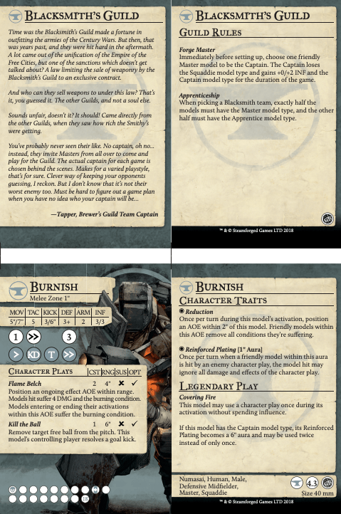 Guild Ball Blacksmith S Guild Cards S4 Print Friendly PDF