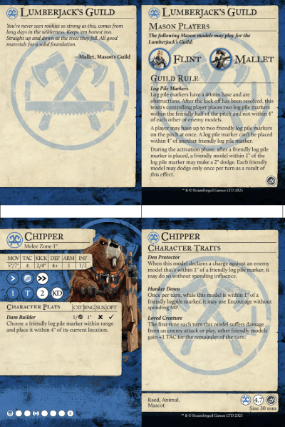 Guild Ball Lumberjack's Guild Cards S4 Print - Friendly (PDF) - Steamforged Games