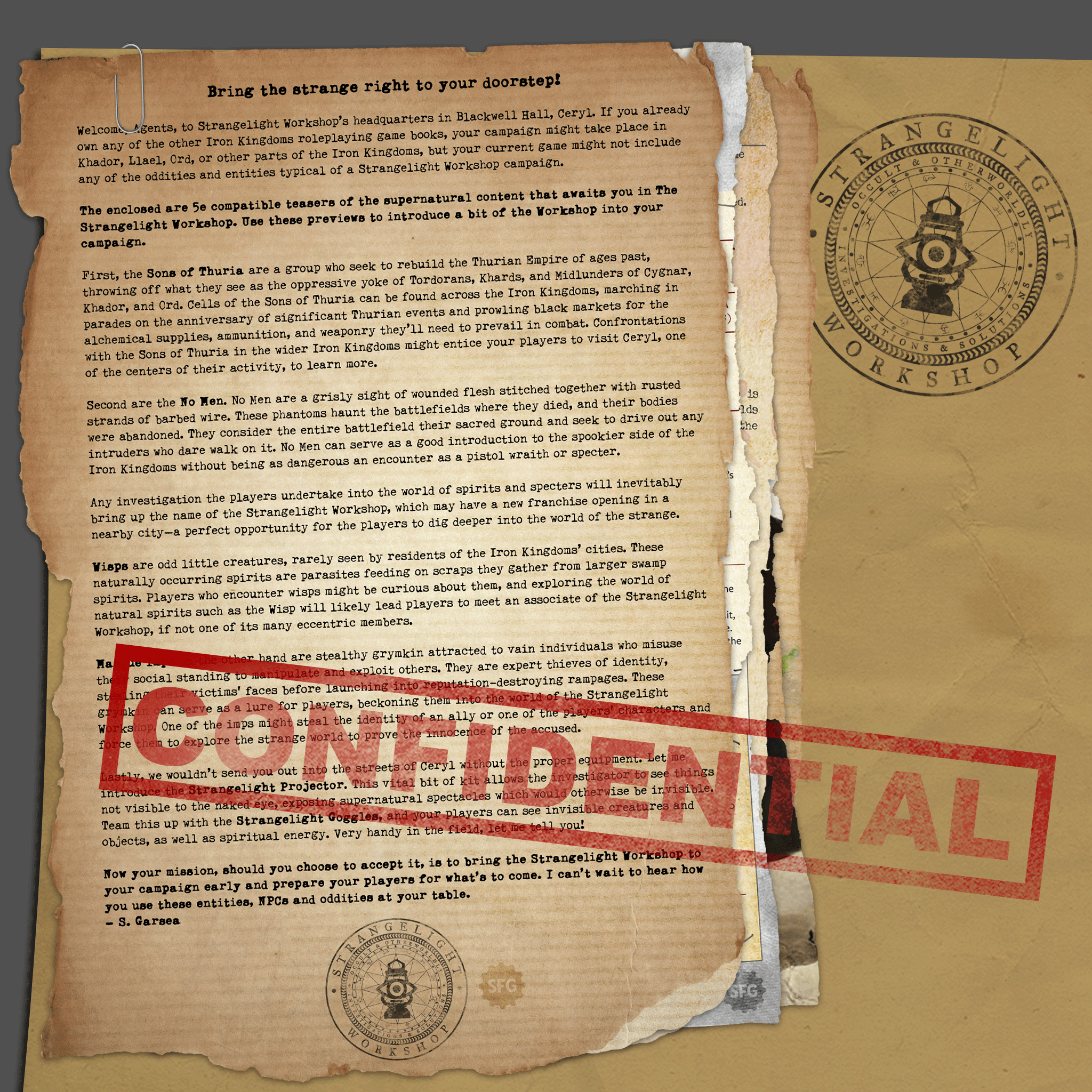 Strangelight Confidential: Secret Files - Steamforged Games
