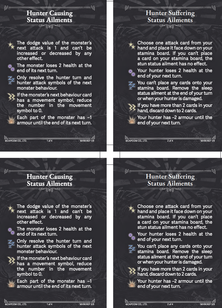 Monster Hunter World: Picking Bones & Kirin Reference Cards (PDF) - Steamforged Games