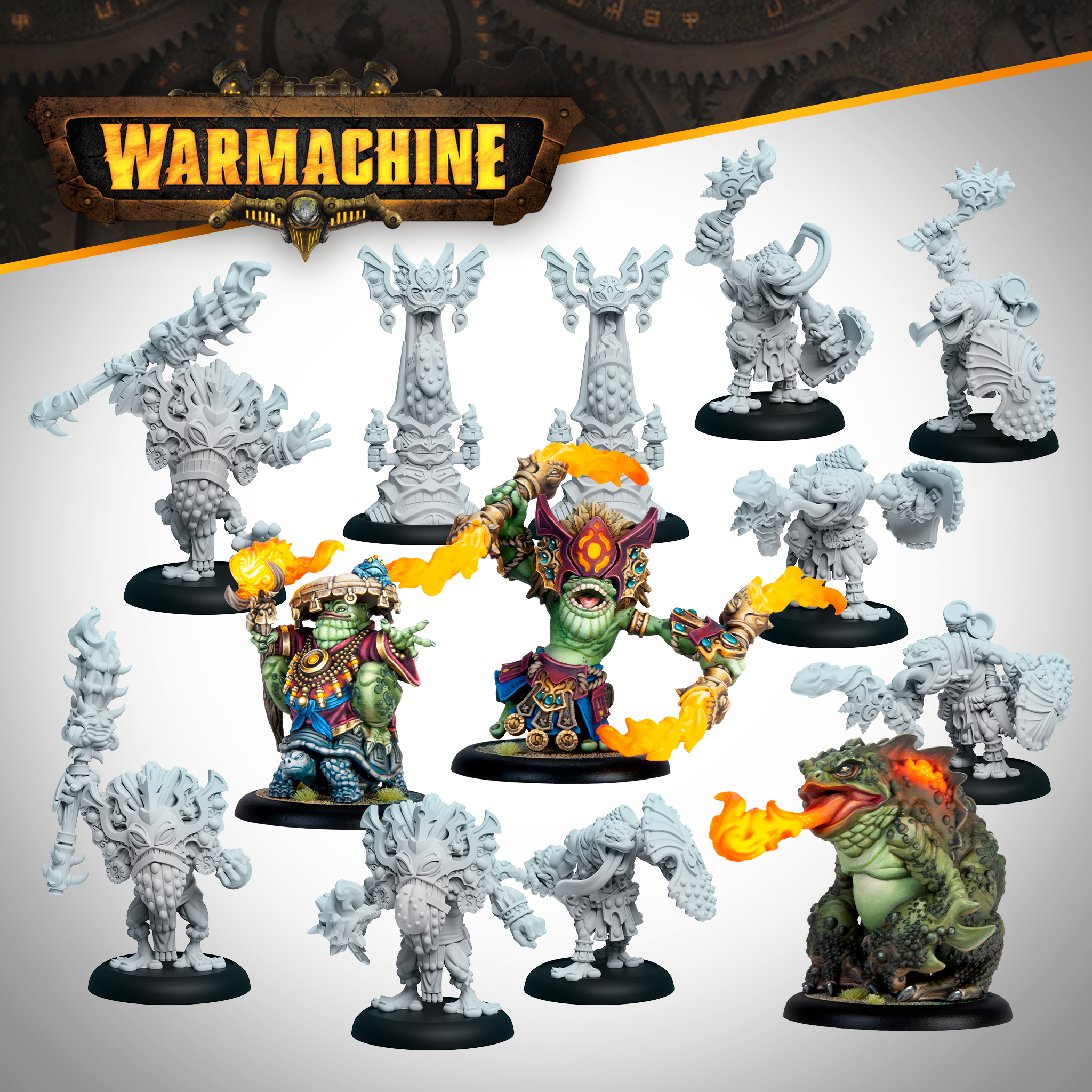 Warmachine: Southern Kriels Fire Tongue Warriors Command Cadre