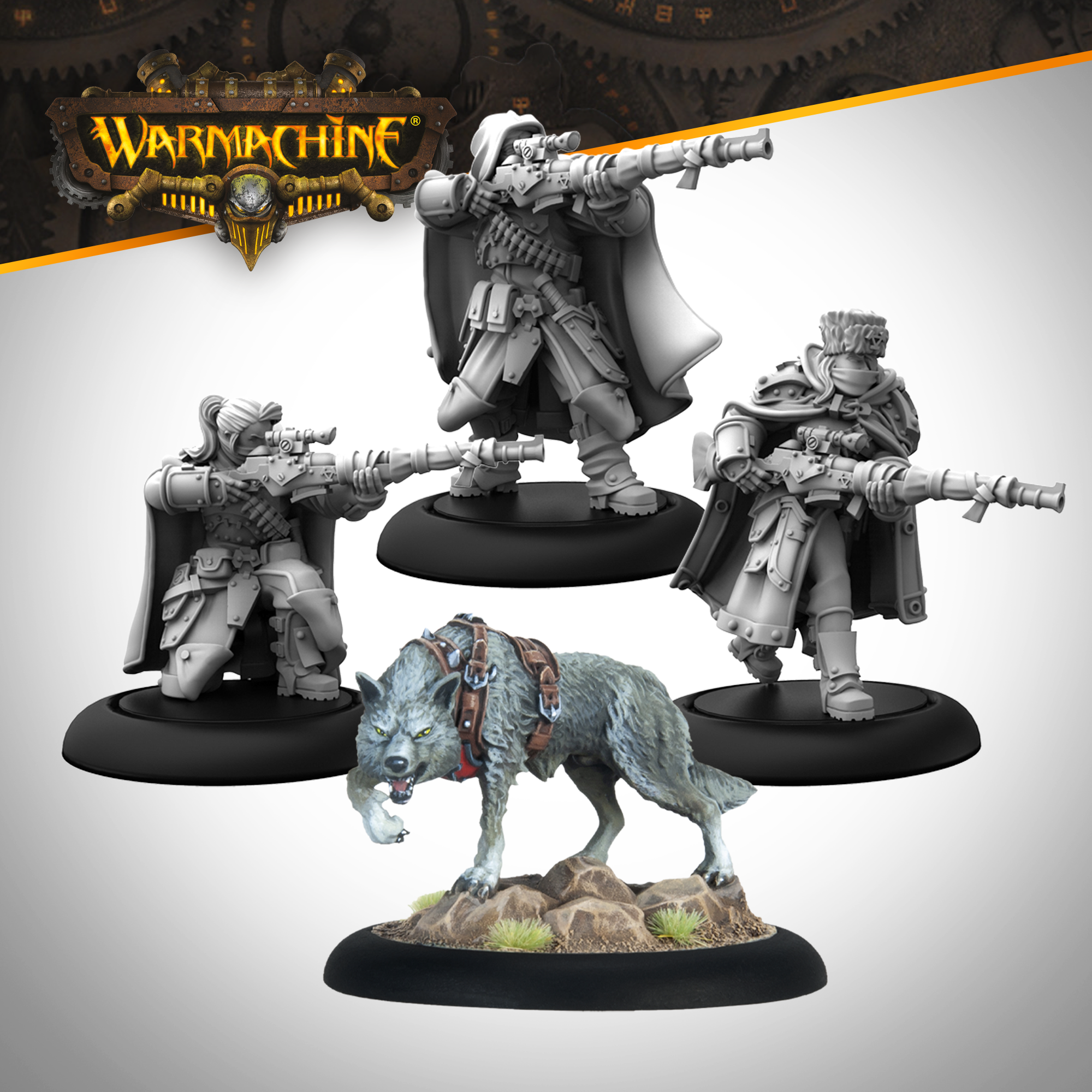 Warmachine: Winter Korps Snipers and Hunting Dog