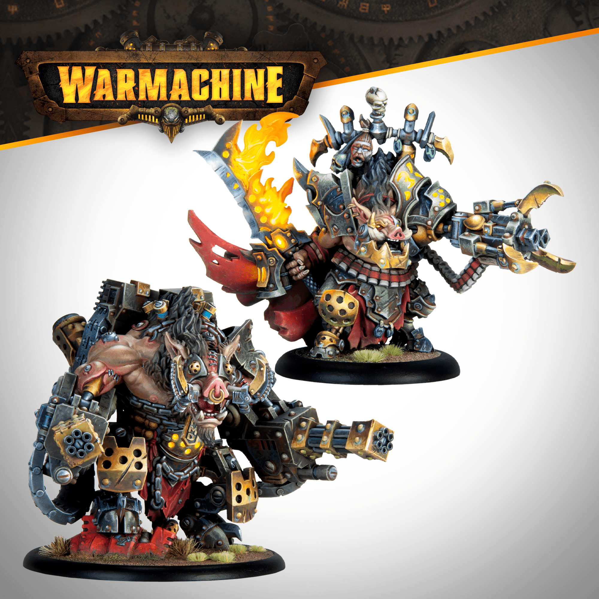 Warmachine: Emperor Carver Ultimus Esquire III & War Boar MMD47 - Steamforged Games