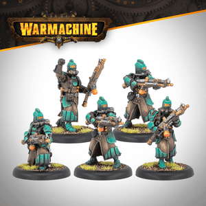 Warmachine: Crucible Guard Infantry and Officer & Standard Bearer - Steamforged Games